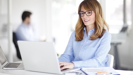 Lady using Computer
