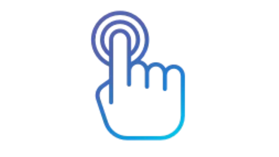 Icon of finger pushing a button - easy to use