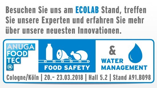 Teaser for the Anuga Food Tec 2018 in Cologne.