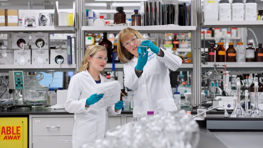 Ecolab associates at a Lab testing