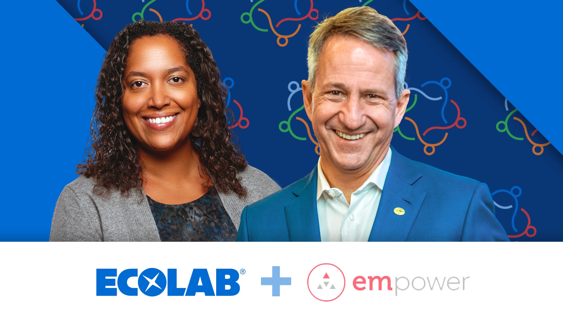 Ecolabs Chairman und CEO Christophe Beck und Chief Marketing Officer Gail Peterson, ausgezeichnet als INvolves 2023 Empower Role Models