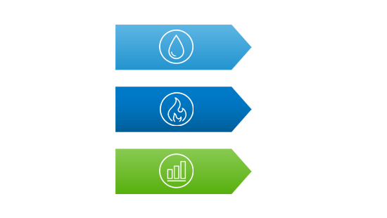 Colored Arrows with icons