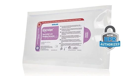 Klerwipe™ Sporicidal Low Residue Peroxide Blended with DI - Pouch Wipes
